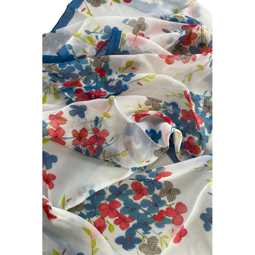 Borbonese White Silk Women Scarf | Regal Royce