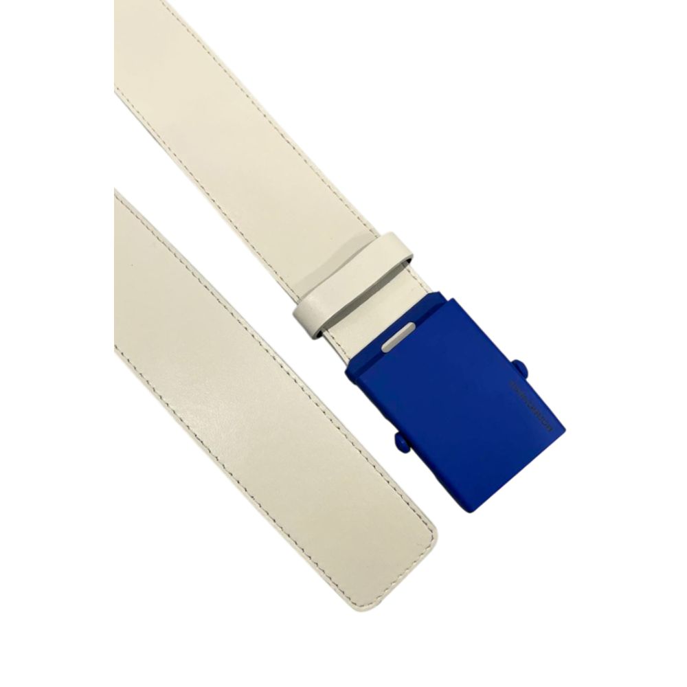Borbonese White Leather Men Belt | Regal Royce