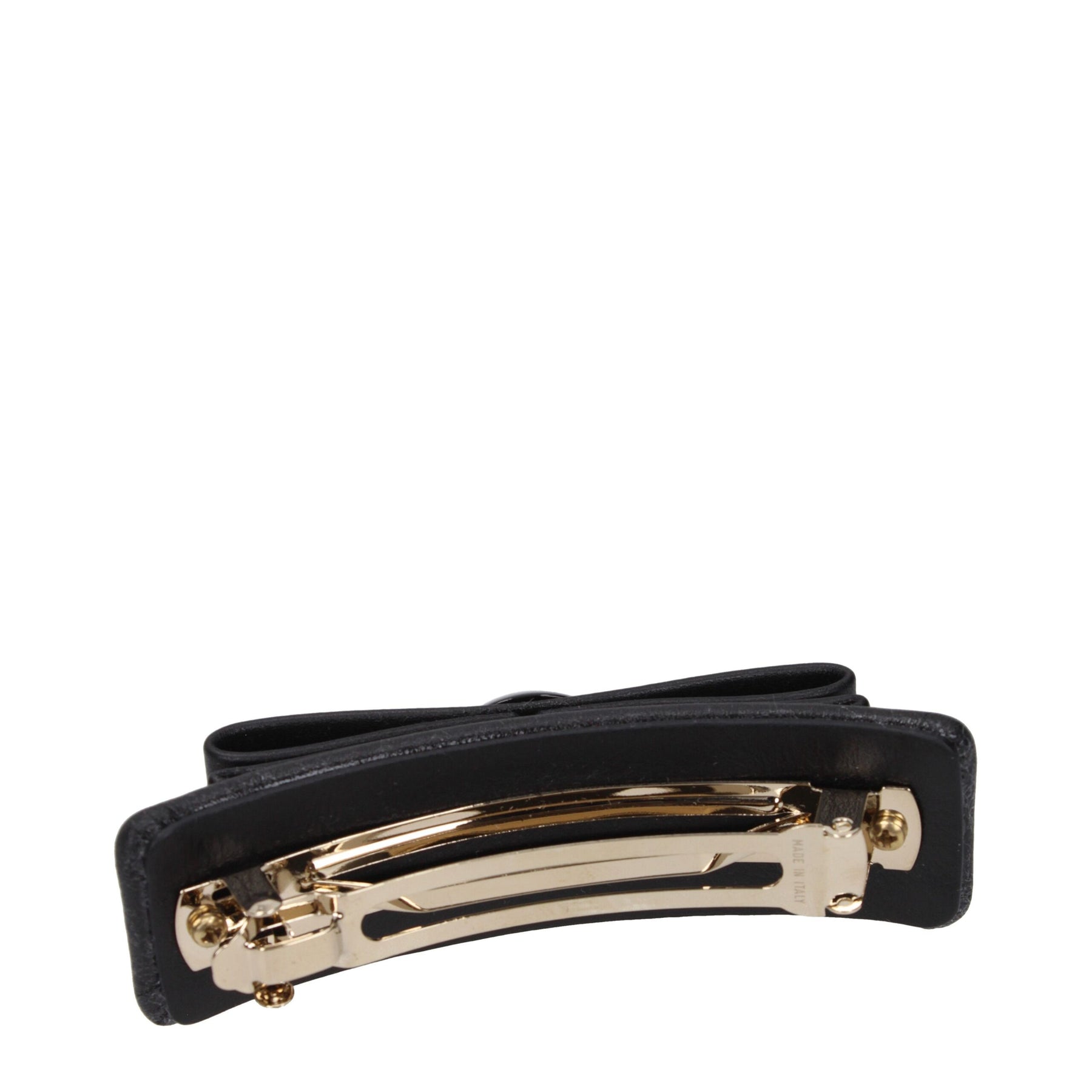Salvatore Ferragamo Black Leather Hair Clip | Regal Royce