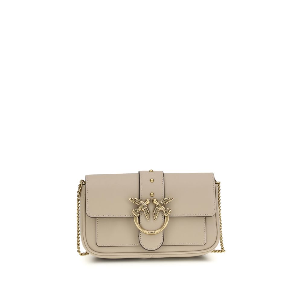PINKO Beige Calf Leather Bos Taurus Shoulder Bag | Regal Royce