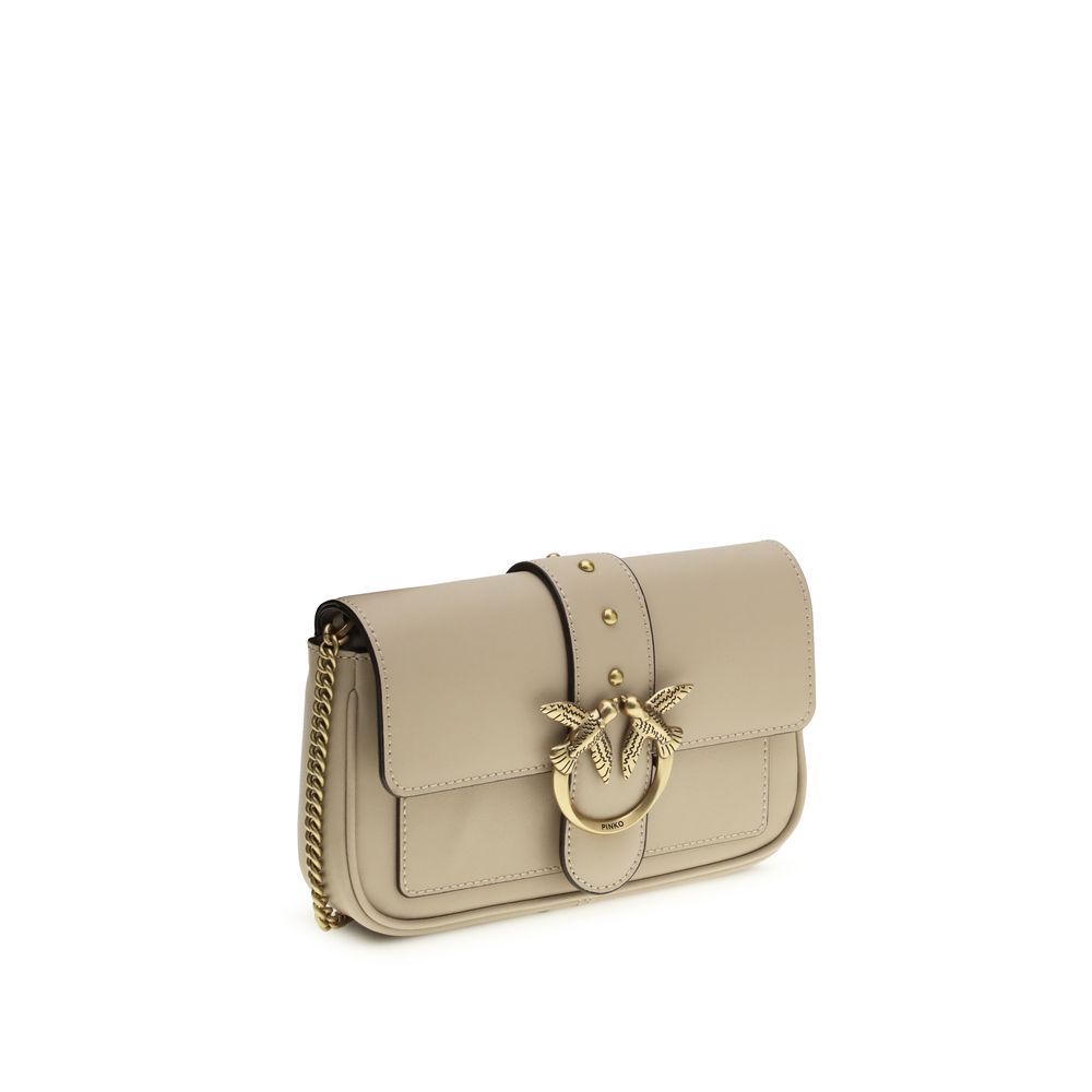 PINKO Beige Calf Leather Bos Taurus Shoulder Bag | Regal Royce