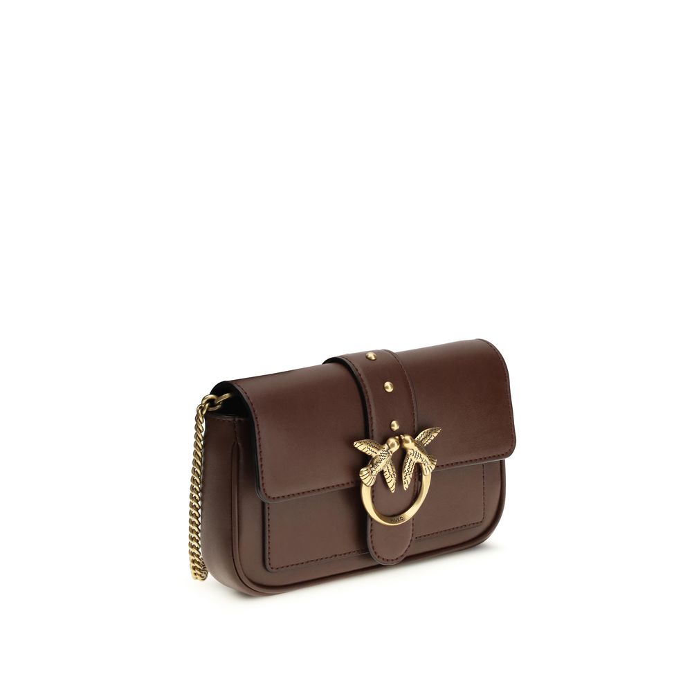 PINKO Brown Calf Leather Bos Taurus Shoulder Bag | Regal Royce