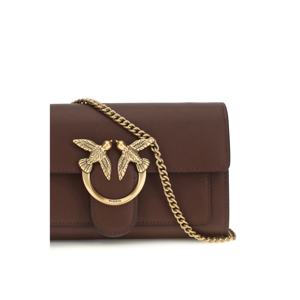 PINKO Brown Calf Leather Bos Taurus Shoulder Bag | Regal Royce