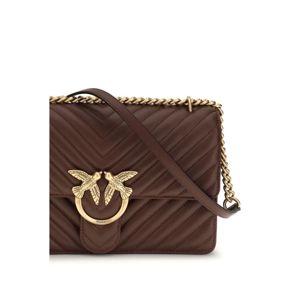 PINKO Brown Calf Leather Bos Taurus Shoulder Bag | Regal Royce
