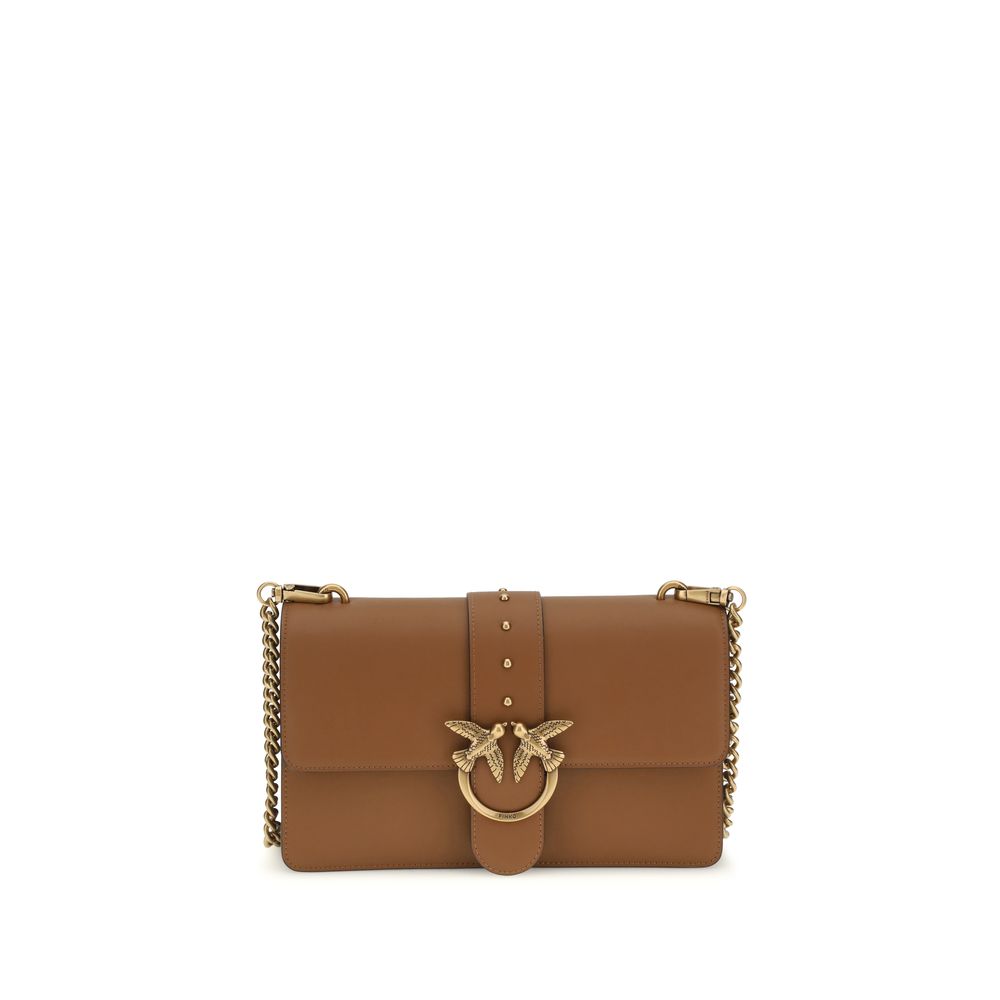 PINKO Brown Calf Leather Bos Taurus Shoulder Bag | Regal Royce