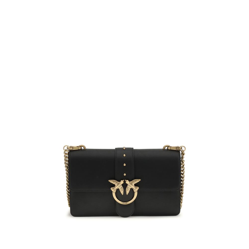 PINKO Black Calf Leather Bos Taurus Shoulder Bag | Regal Royce