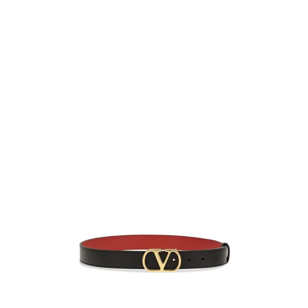 Valentino Garavani Black Calf Leather Bos Taurus Belt | Regal Royce