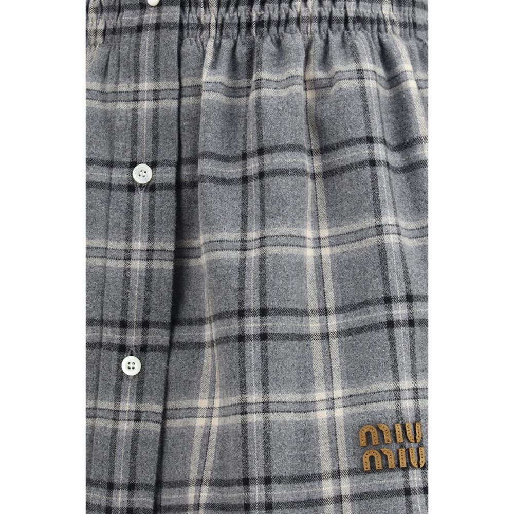 Miu Miu Gray Cotton Mini Skirt | Regal Royce