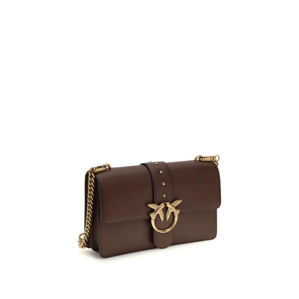 PINKO Brown Calf Leather Bos Taurus Shoulder Bag | Regal Royce
