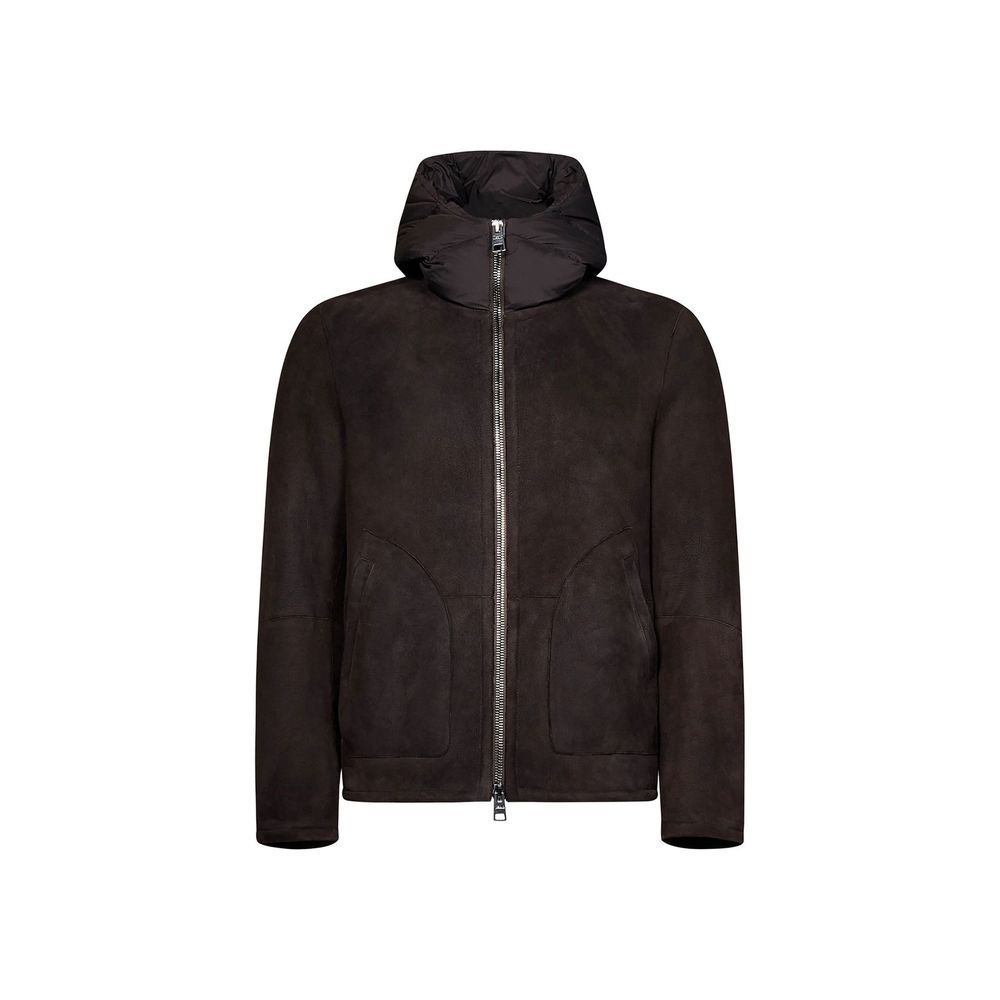 Herno Brown Lambskin Coat | Regal Royce