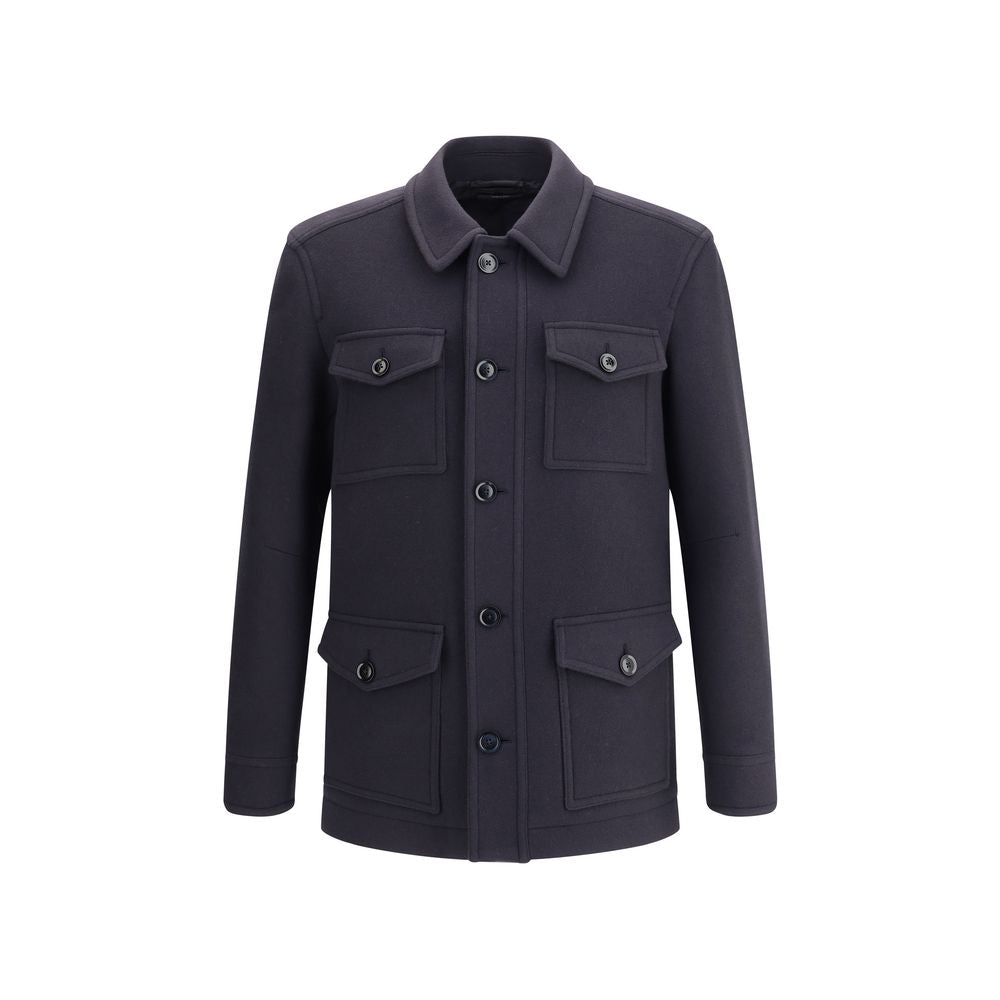 Tom Ford Blue Fleece Wool Coat | Regal Royce