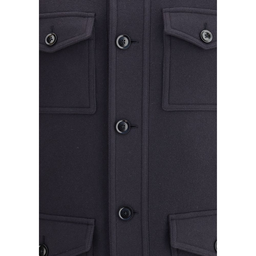 Tom Ford Blue Fleece Wool Coat | Regal Royce