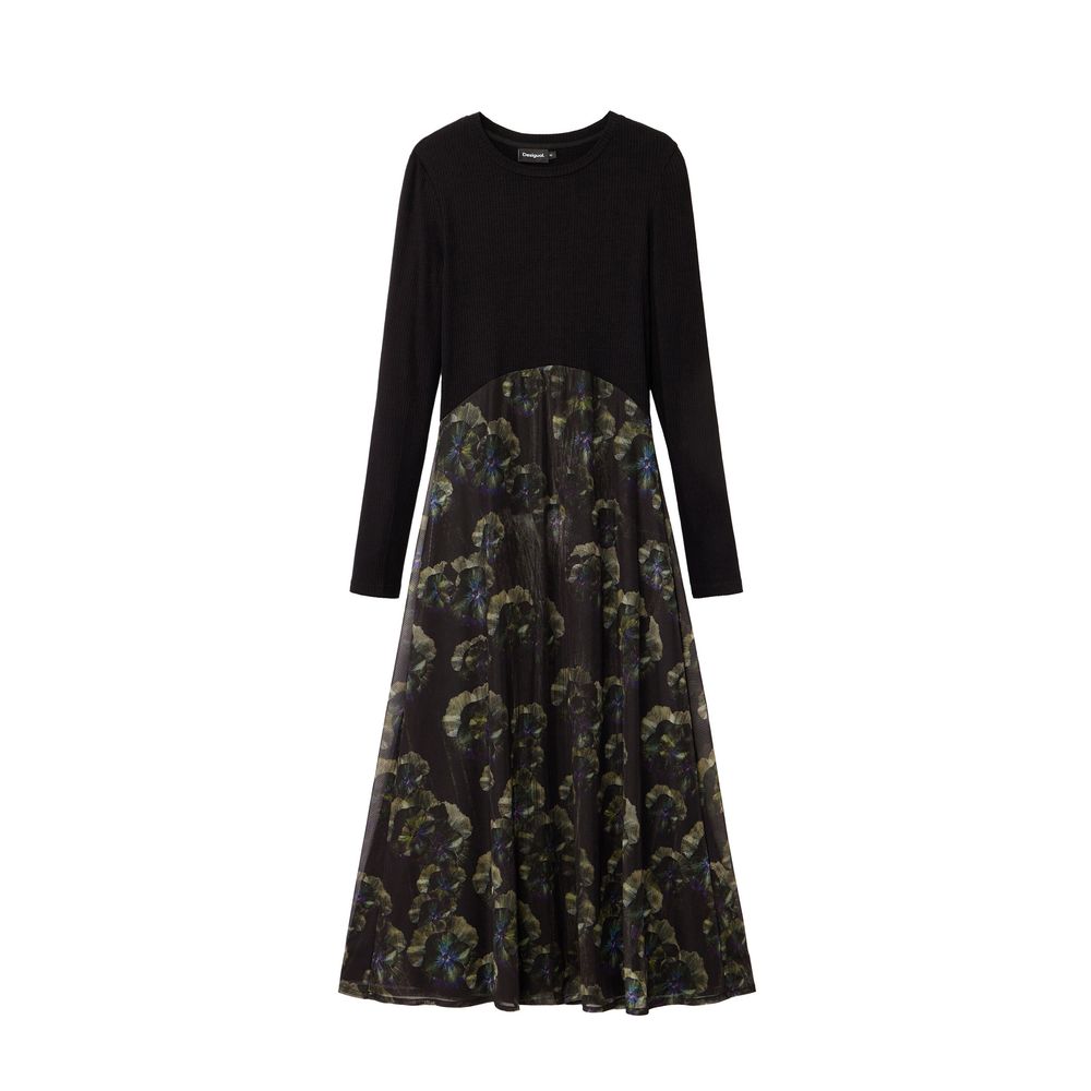 Desigual Black Polyester Casual Dress | Regal Royce