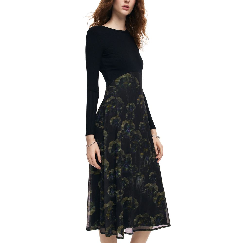Desigual Black Polyester Casual Dress | Regal Royce