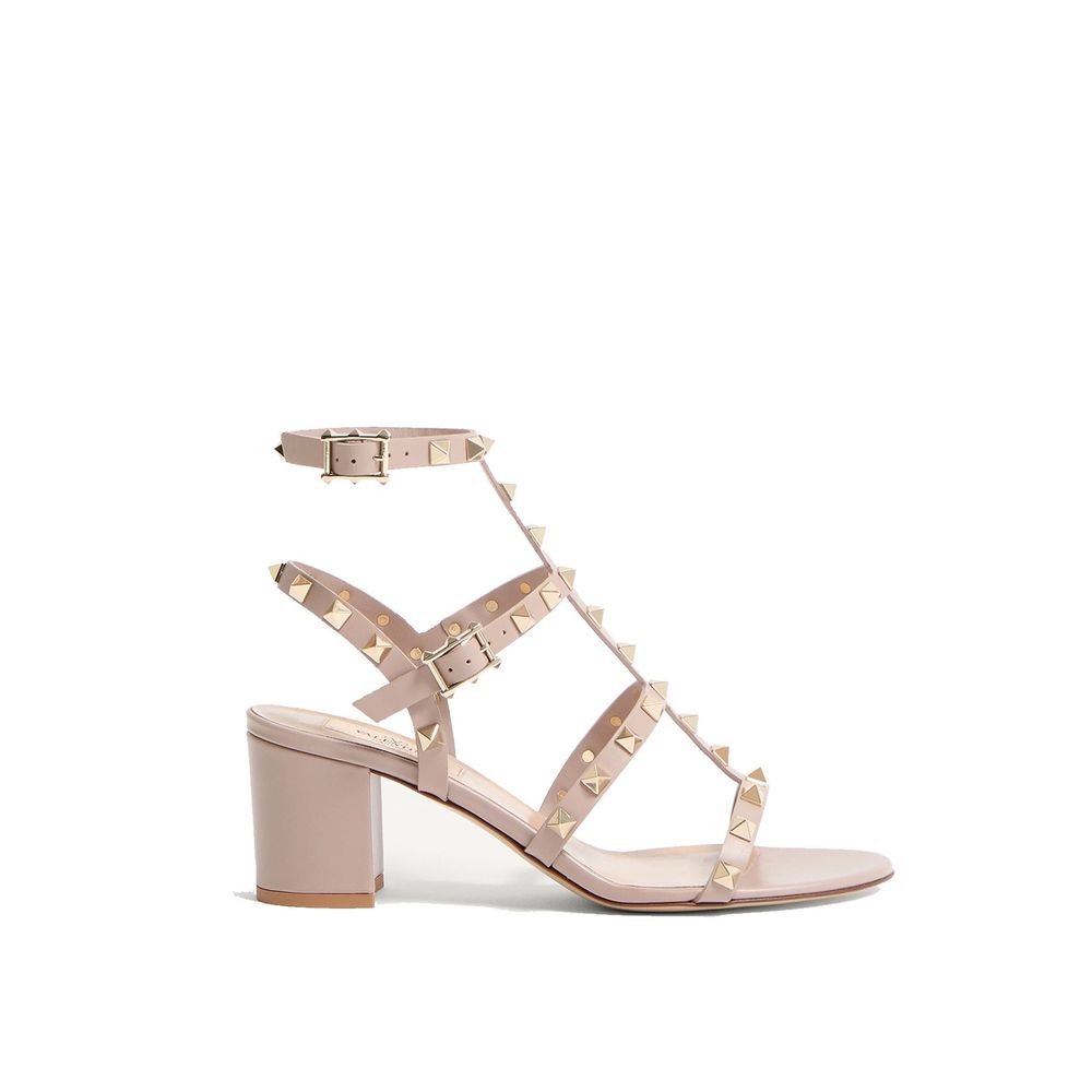Valentino Garavani Beige Calfskin Strap-On Sandals | Regal Royce