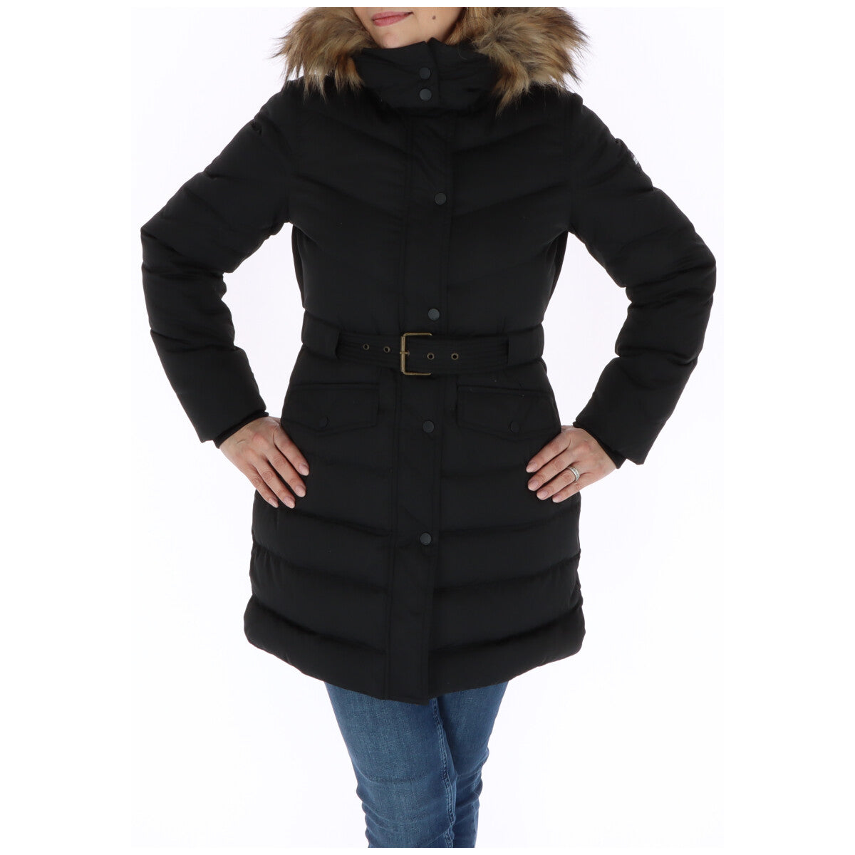 Pepe Jeans Black Polyester Coat | Regal Royce