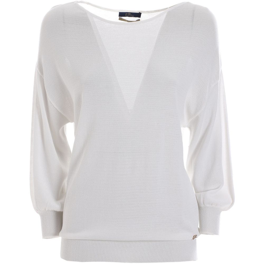Yes Zee White Viscose Sweatshirt | Regal Royce