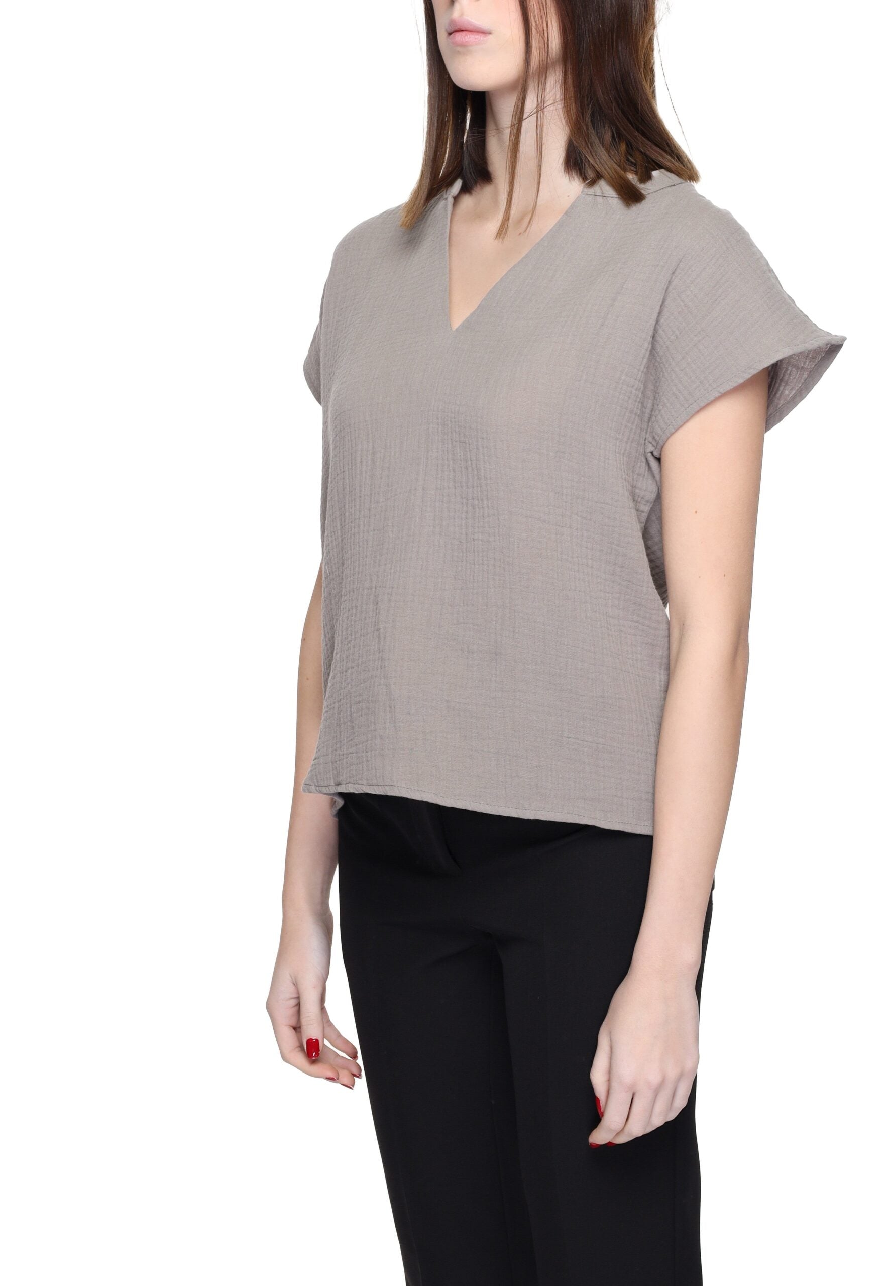 Jacqueline De Yong Beige Cotton Blouse | Regal Royce