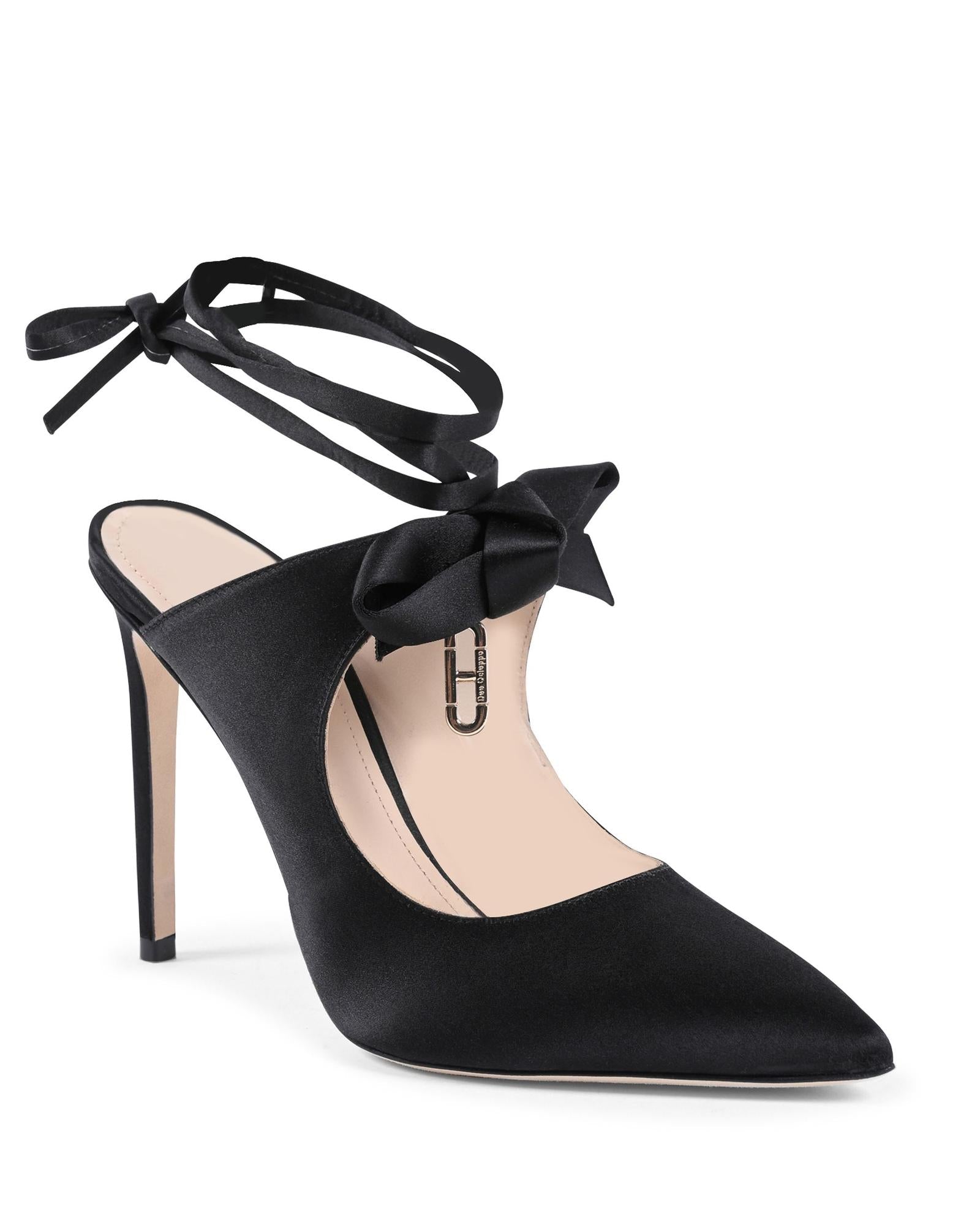 Dee Ocleppo Black Silk Or Polyester High Heel Pumps | Regal Royce
