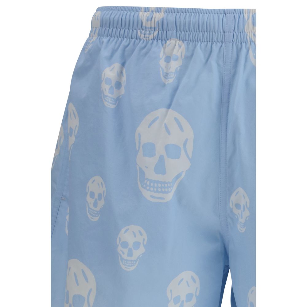 Alexander McQueen Light Blue Polyamide Bermuda Shorts | Regal Royce