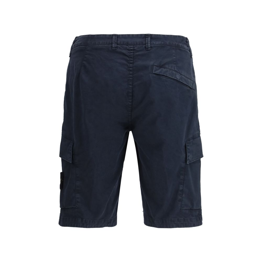 Stone Island Blue Cotton Bermuda Shorts | Regal Royce