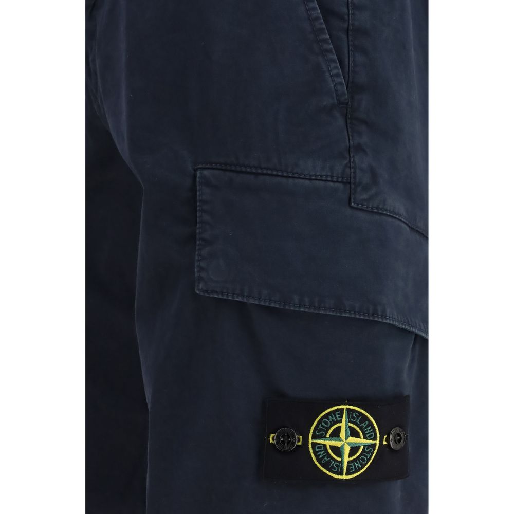 Stone Island Blue Cotton Bermuda Shorts | Regal Royce