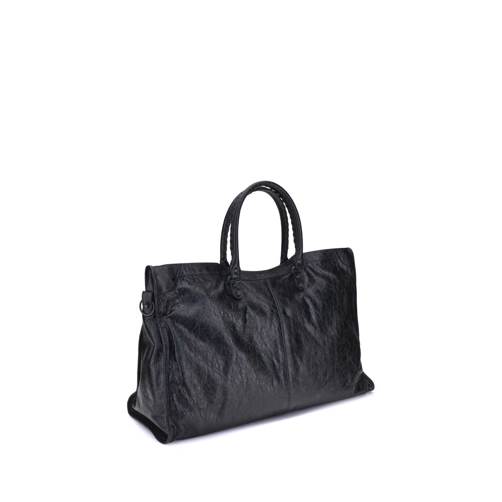 Balenciaga Black Calf Leather Bos Taurus Shoulder Bag | Regal Royce