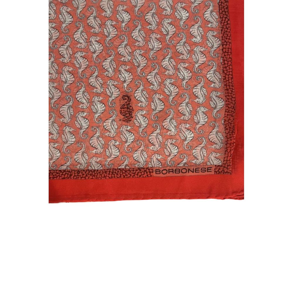 Borbonese Red Silk Women Scarf | Regal Royce