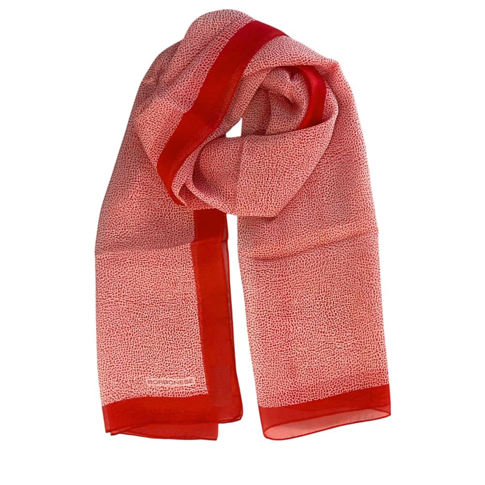 Borbonese Red Silk Women Scarf | Regal Royce