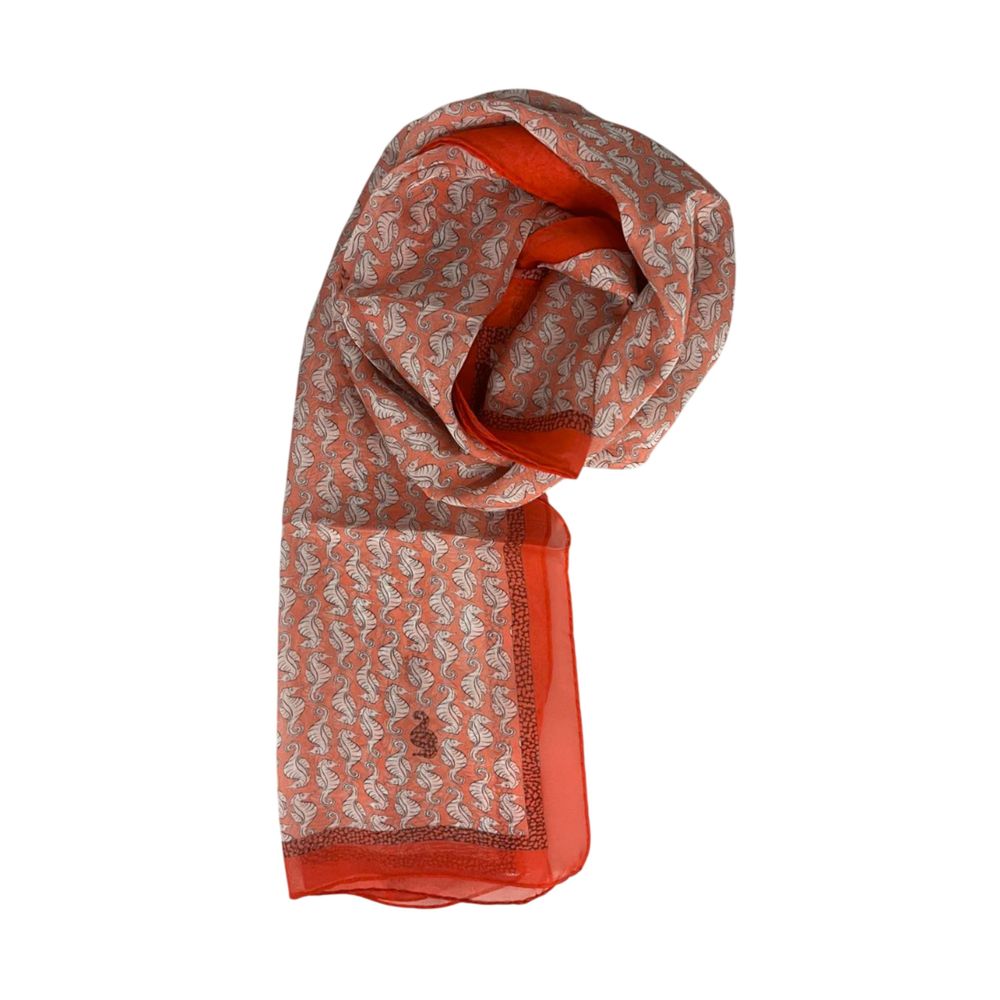 Borbonese Red Silk Women Scarf | Regal Royce