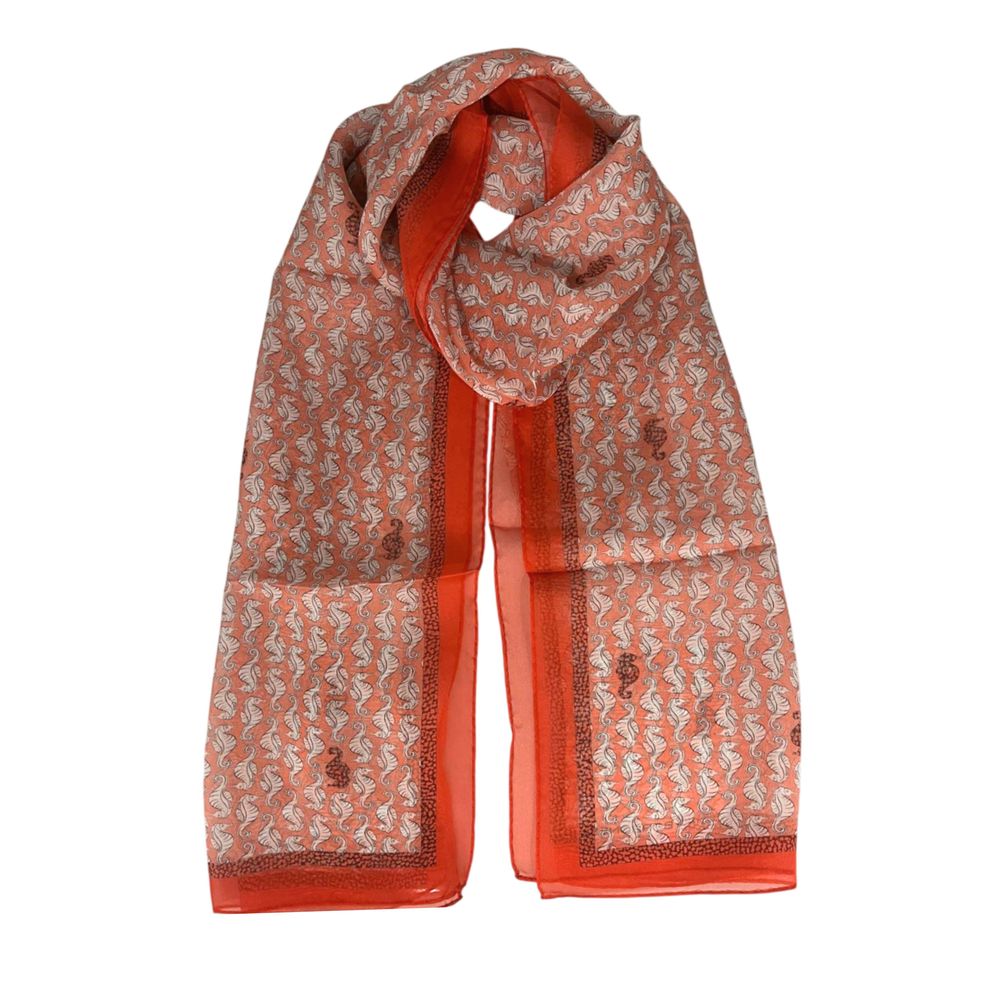 Borbonese Red Silk Women Scarf | Regal Royce