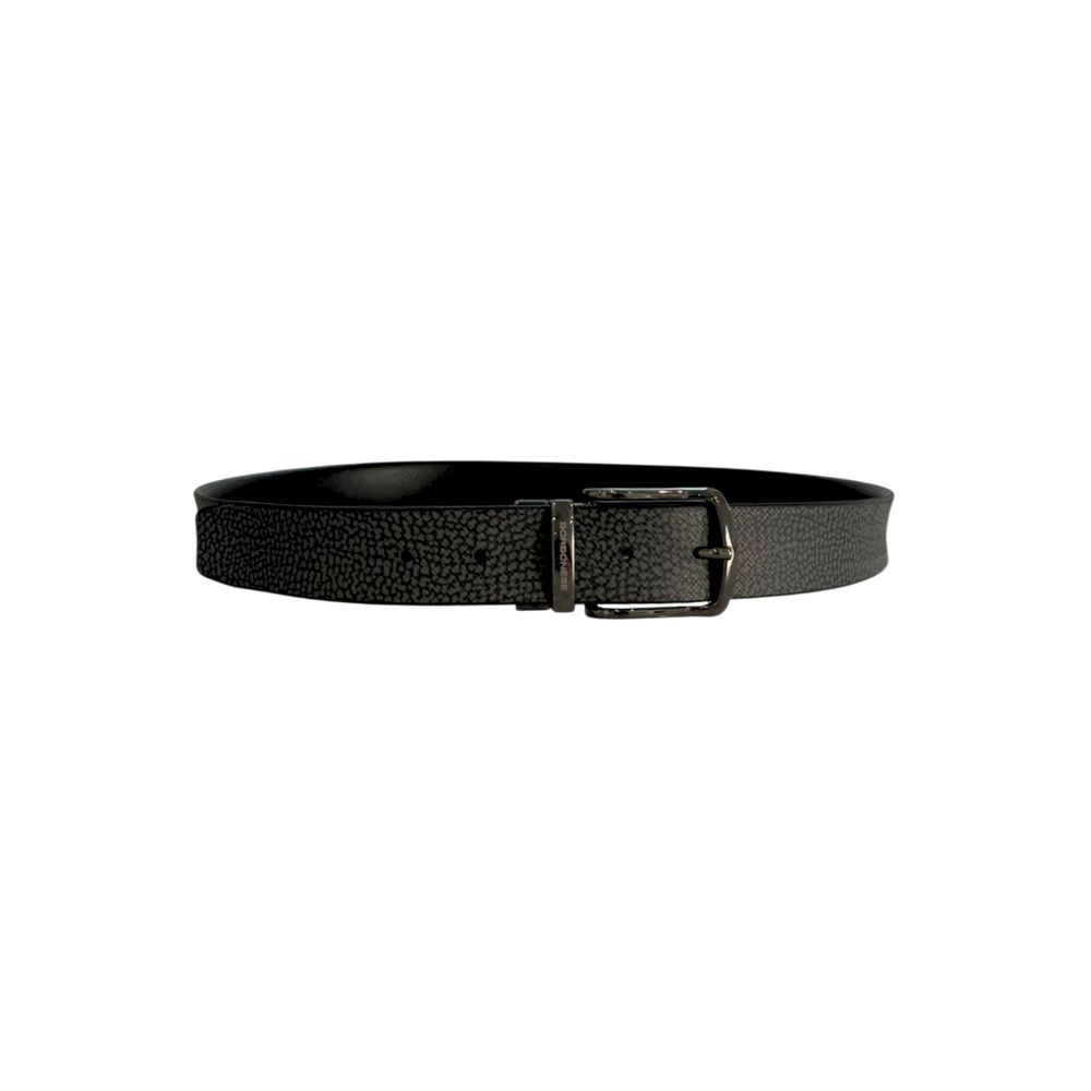 Borbonese Black Polyvinyl Men's Belt with Leather Trimming | Regal Royce