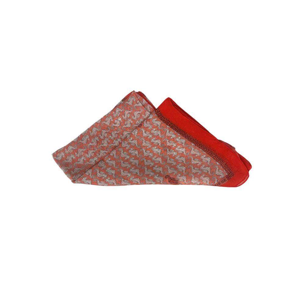 Borbonese Red Silk Women Scarf | Regal Royce