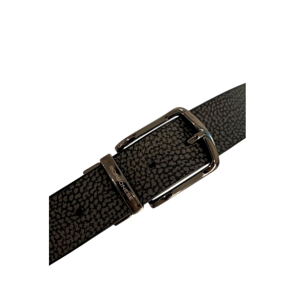 Borbonese Black Polyvinyl Men's Belt with Leather Trimming | Regal Royce