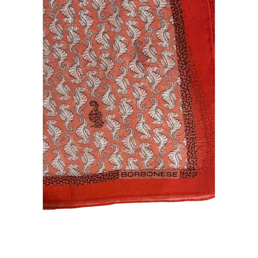 Borbonese Red Silk Women Scarf | Regal Royce