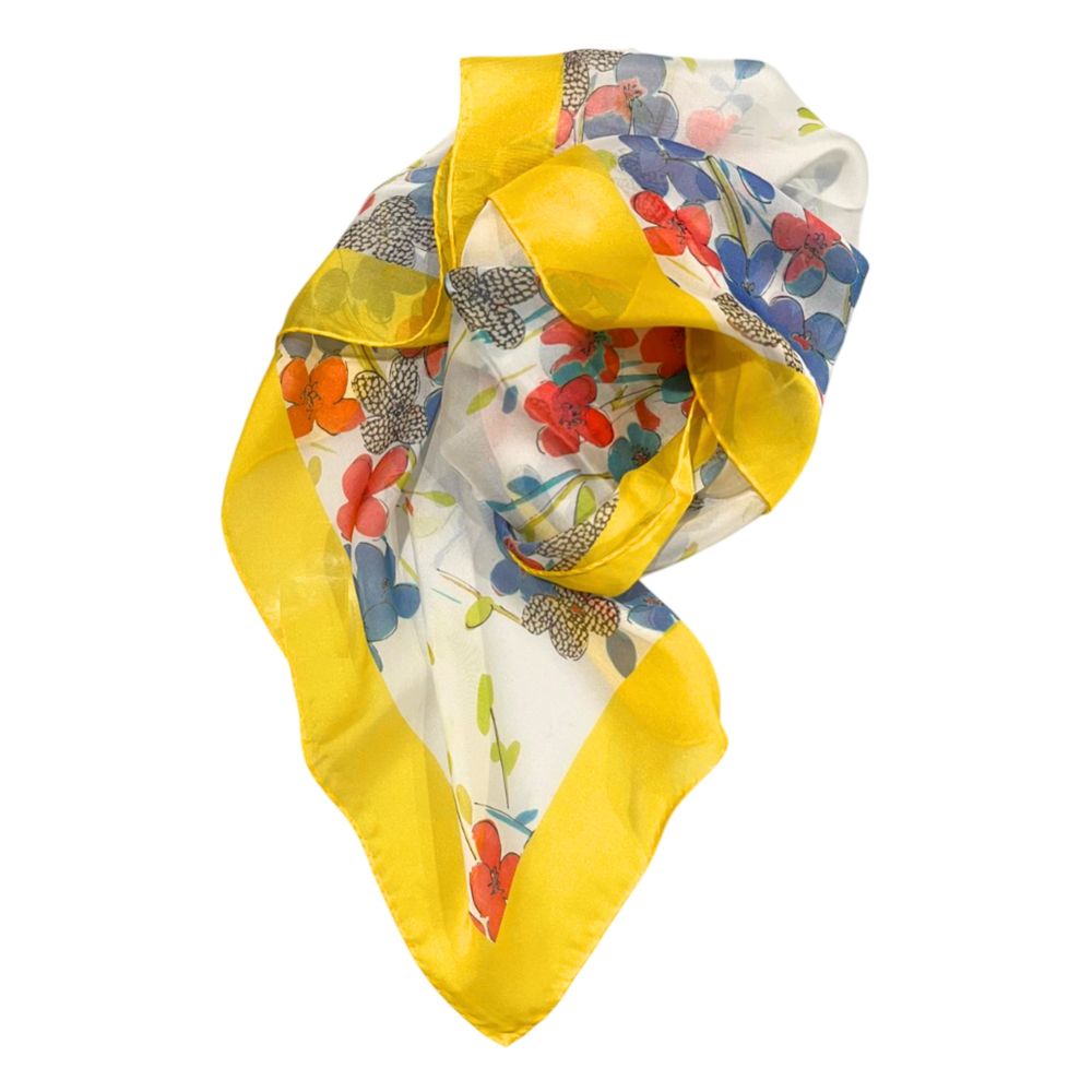 Borbonese Yellow Silk Women Scarf | Regal Royce