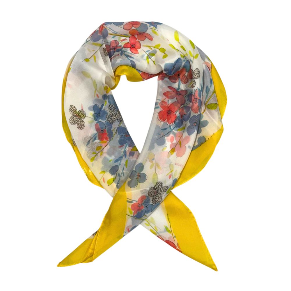 Borbonese Yellow Silk Women Scarf | Regal Royce