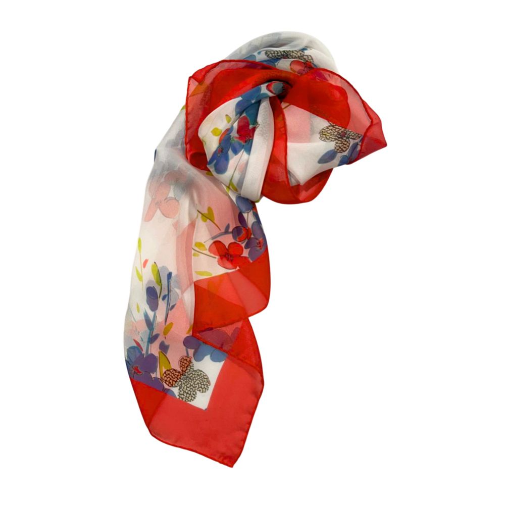 Borbonese Red Silk Women Scarf | Regal Royce