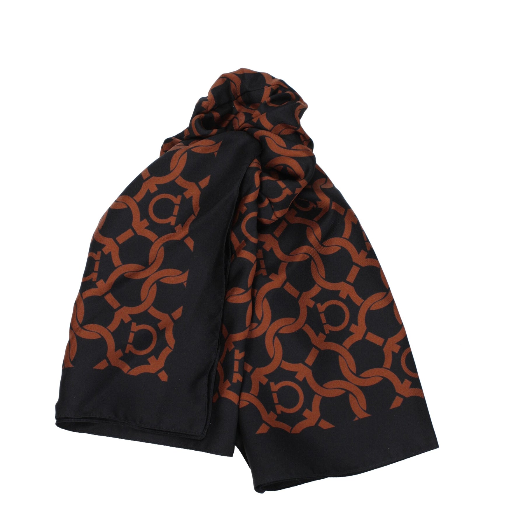 Salvatore Ferragamo Black Silk Scarf | Regal Royce