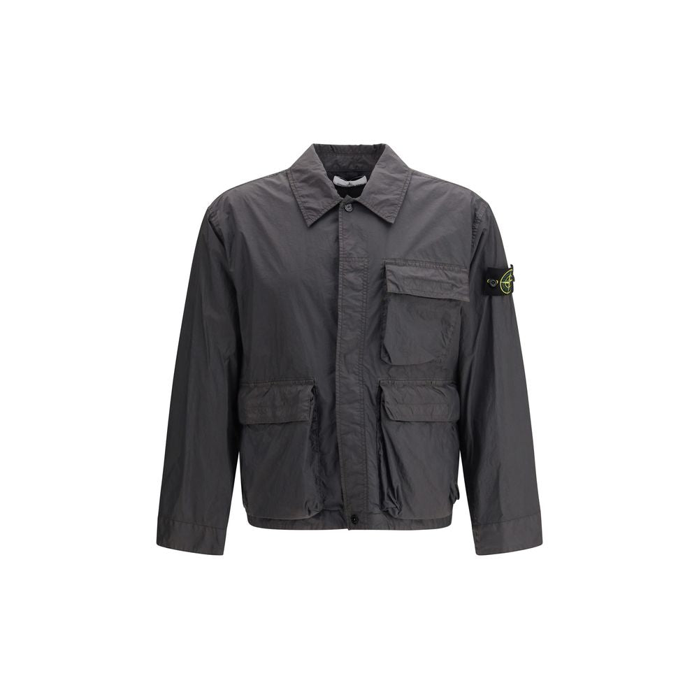 Stone Island Gray Polyamide Coat | Regal Royce