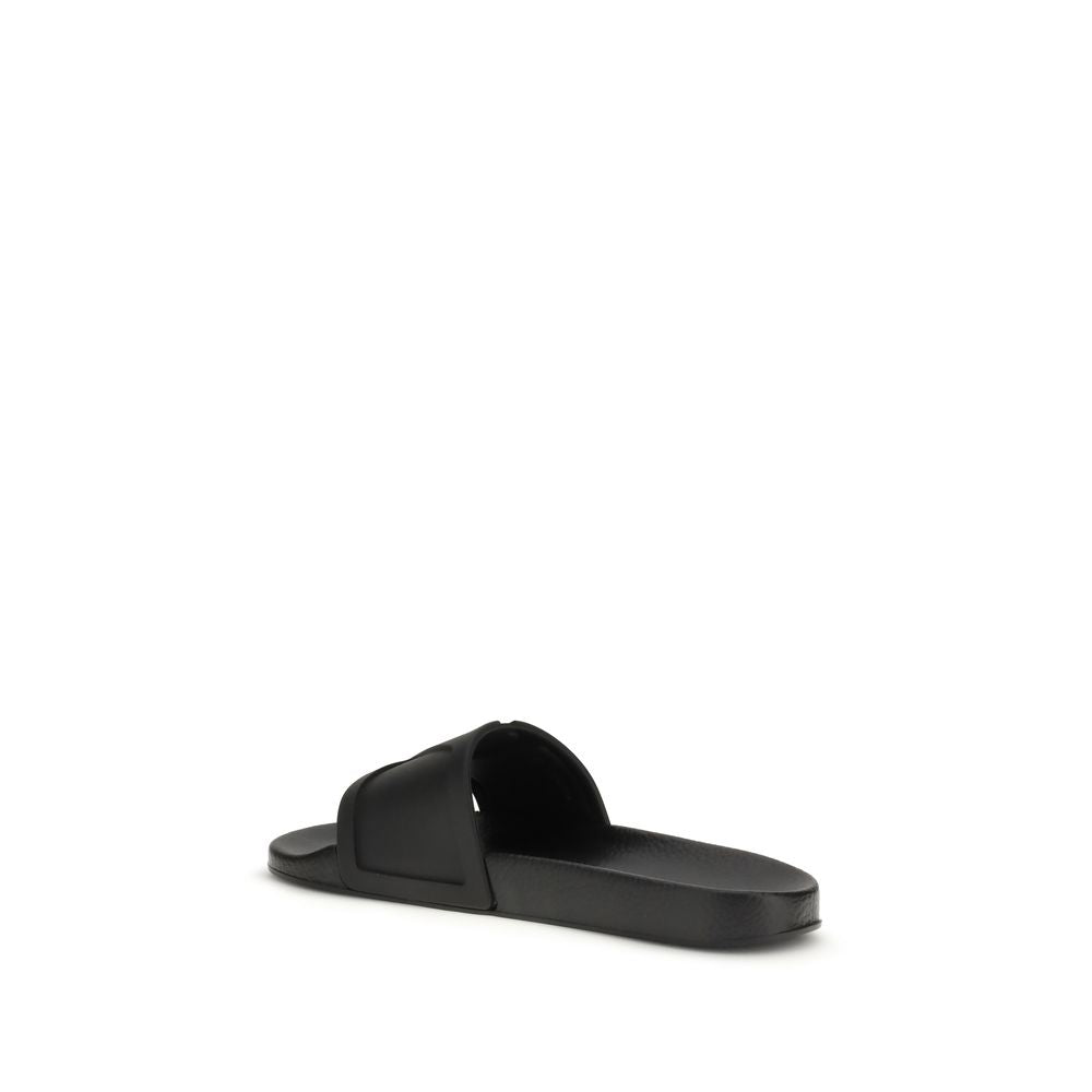 Valentino Garavani Black Rubber Sandals | Regal Royce