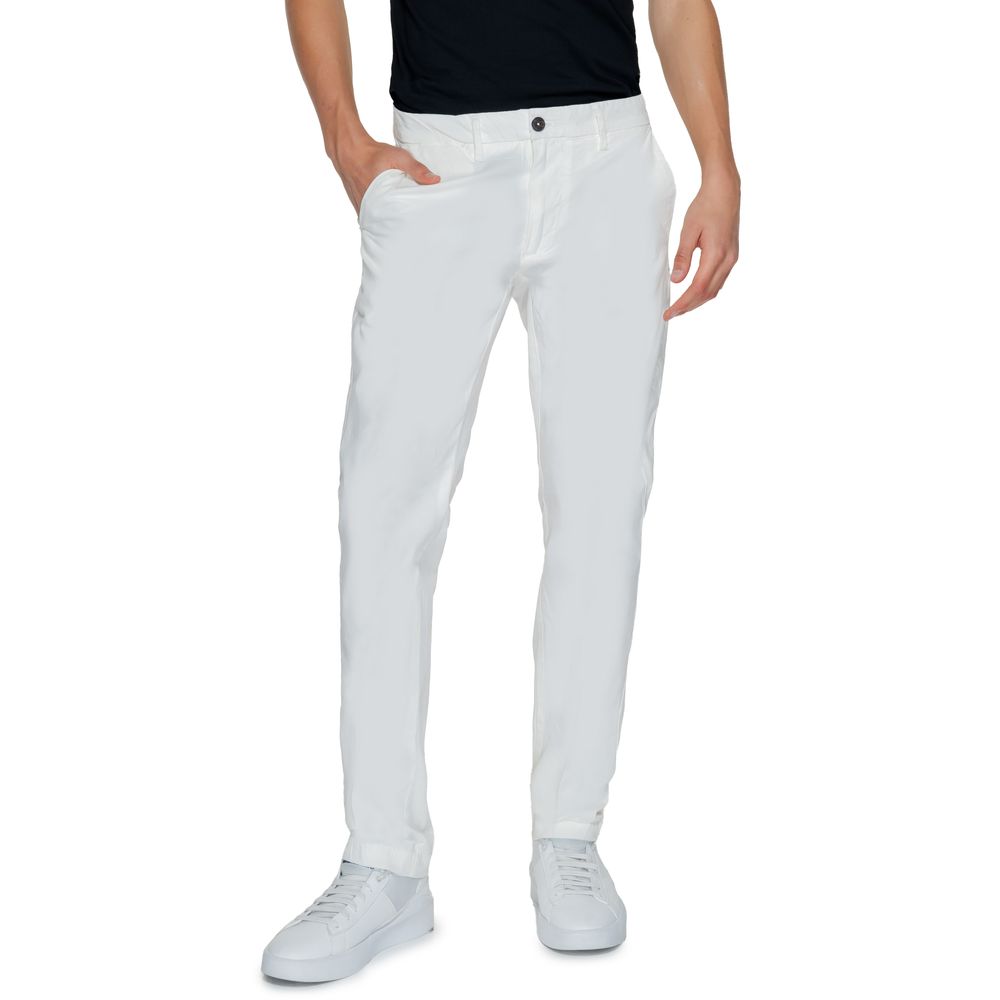 Borghese White Cotton Chino Pants | Regal Royce