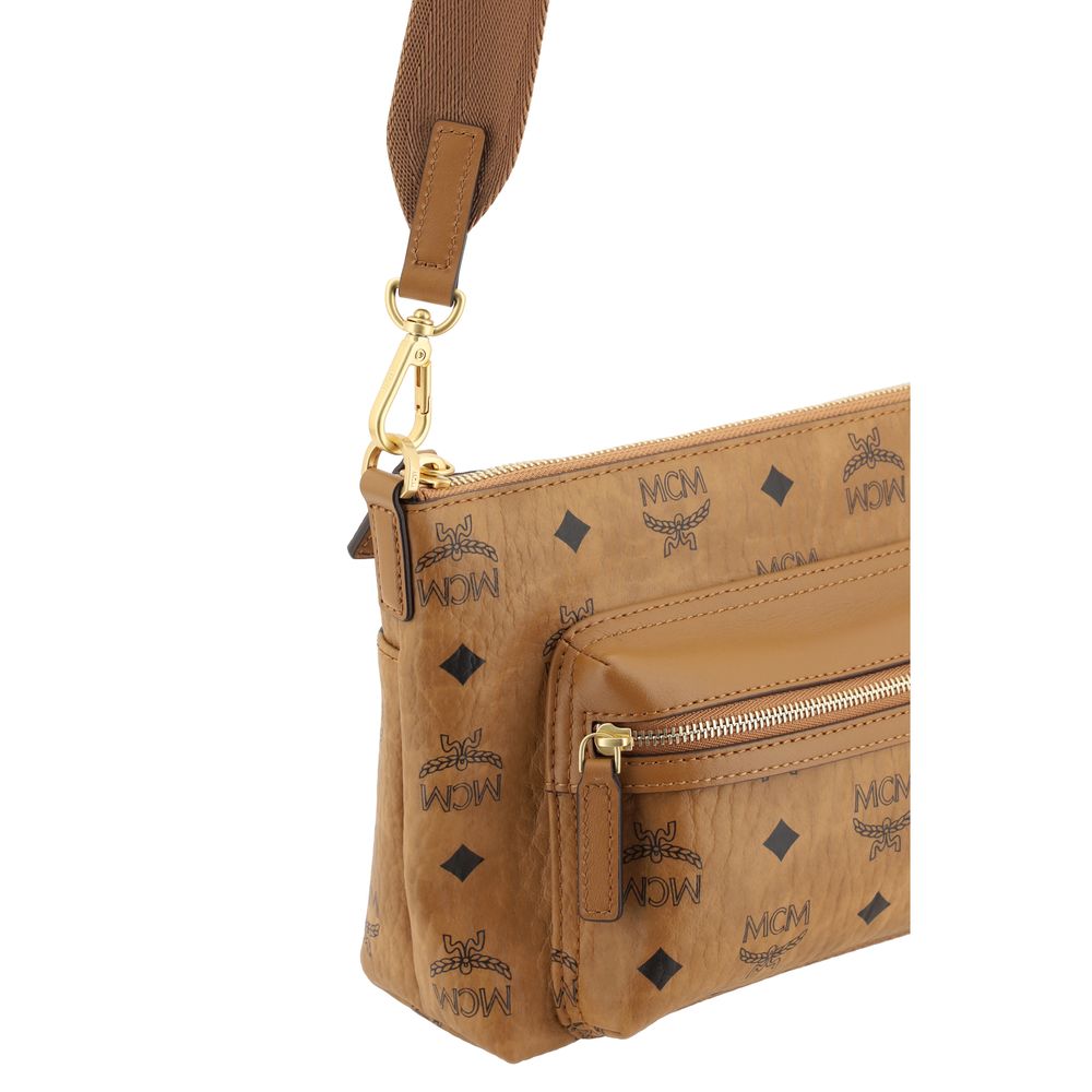 MCM Brown Calf Leather Bos Taurus Shoulder Bag | Regal Royce