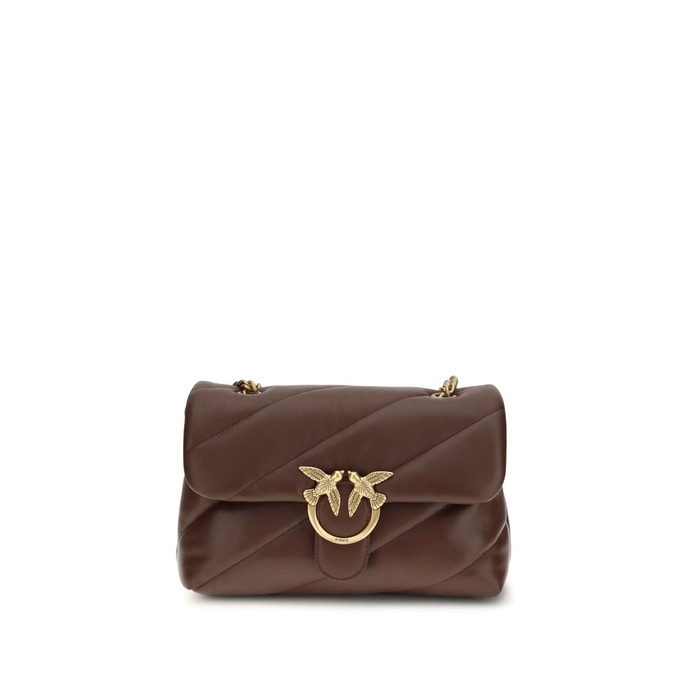 PINKO Brown Calf Leather Bos Taurus Shoulder Bag | Regal Royce