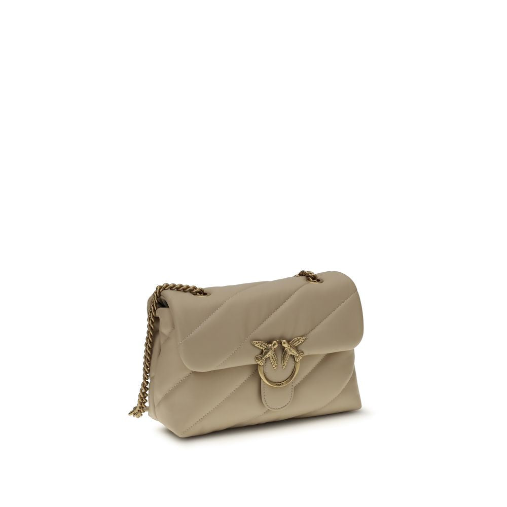 PINKO Beige Calf Leather Bos Taurus Shoulder Bag | Regal Royce