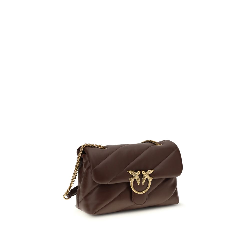 PINKO Brown Calf Leather Bos Taurus Shoulder Bag | Regal Royce