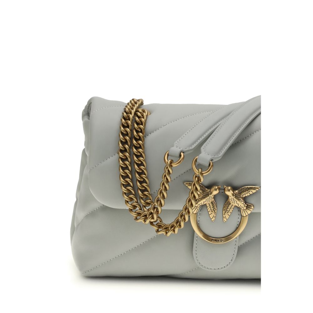 PINKO Gray Calf Leather Bos Taurus Shoulder Bag | Regal Royce