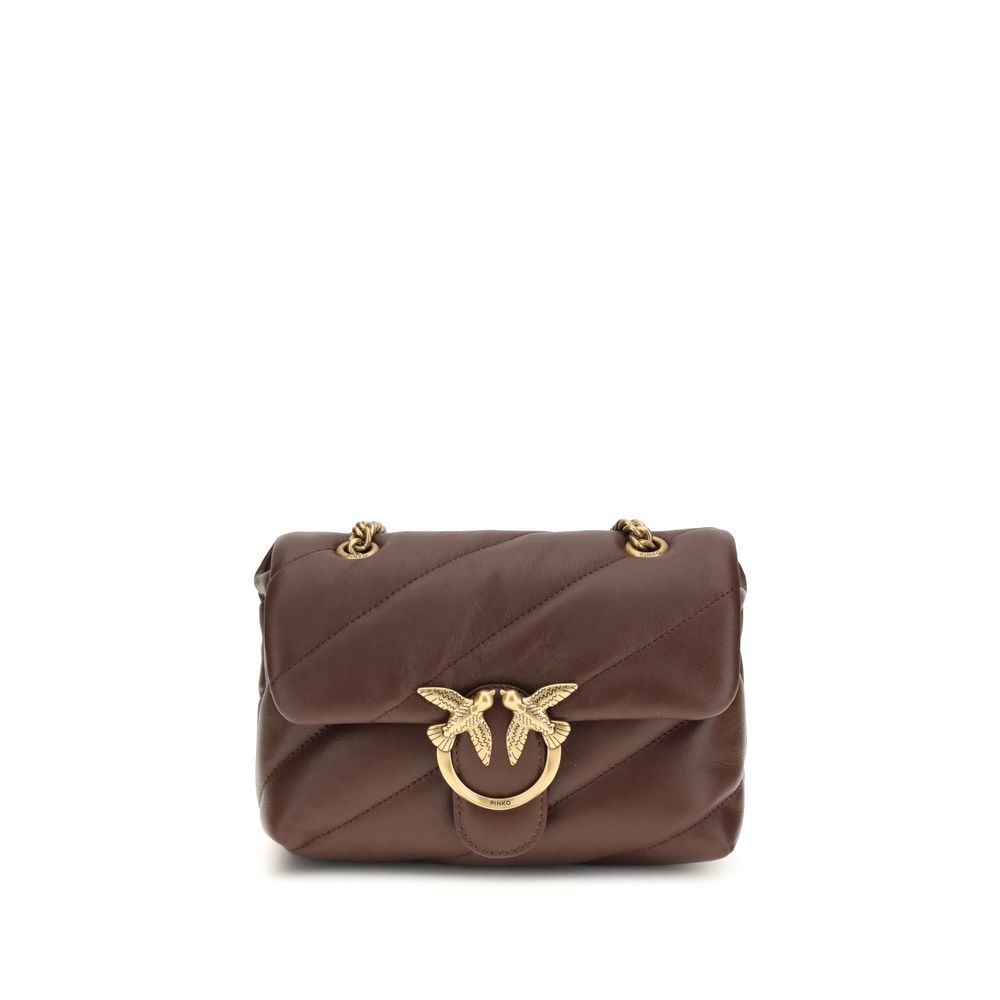 PINKO Brown Calf Leather Bos Taurus Shoulder Bag | Regal Royce