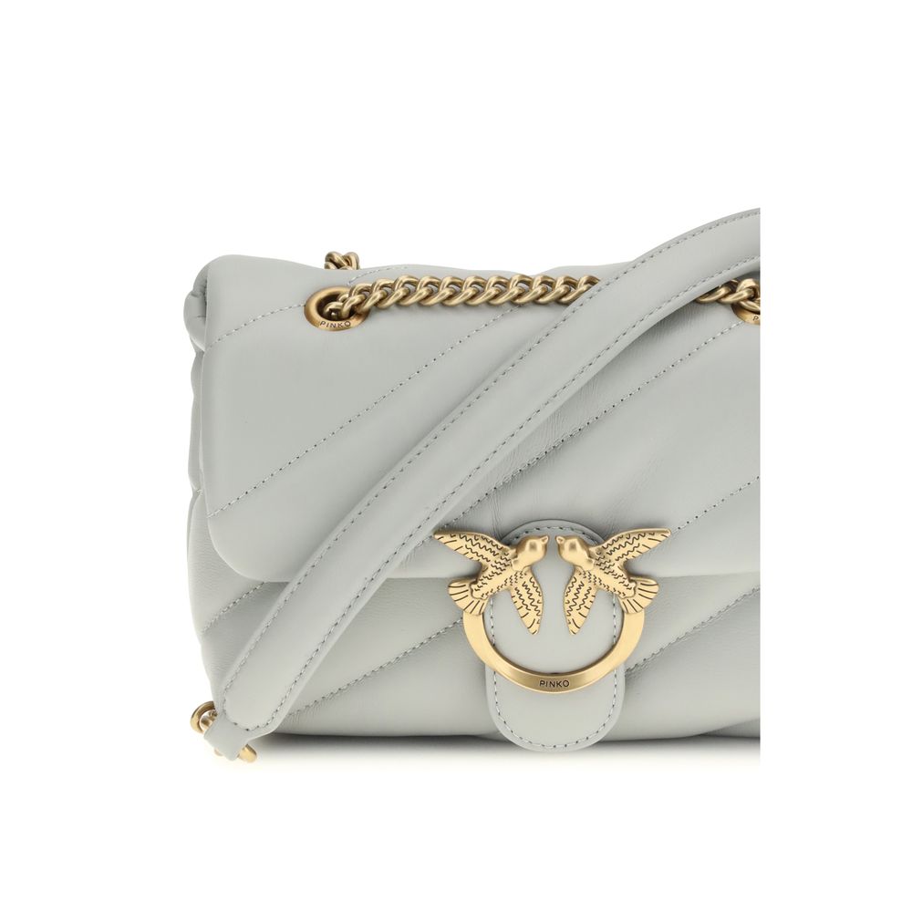 PINKO Gray Calf Leather Bos Taurus Shoulder Bag | Regal Royce