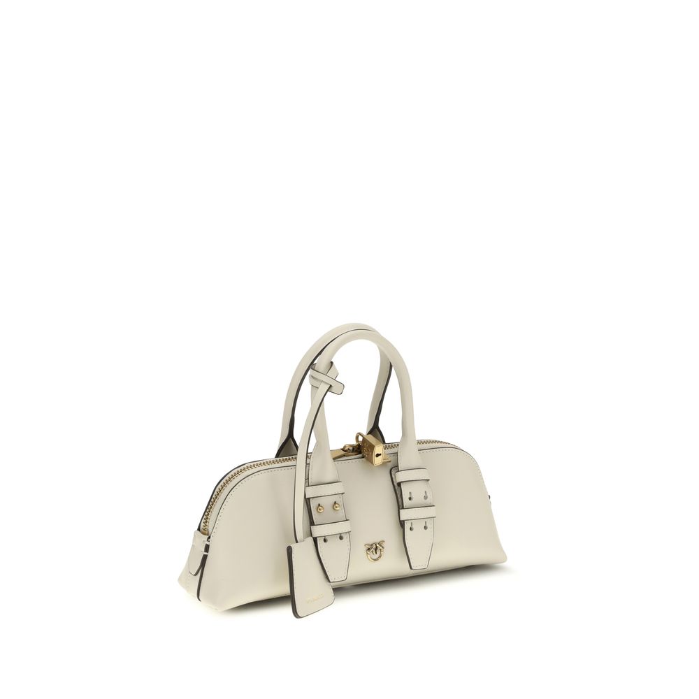 PINKO Cream Calf Leather Bos Taurus Handbag | Regal Royce